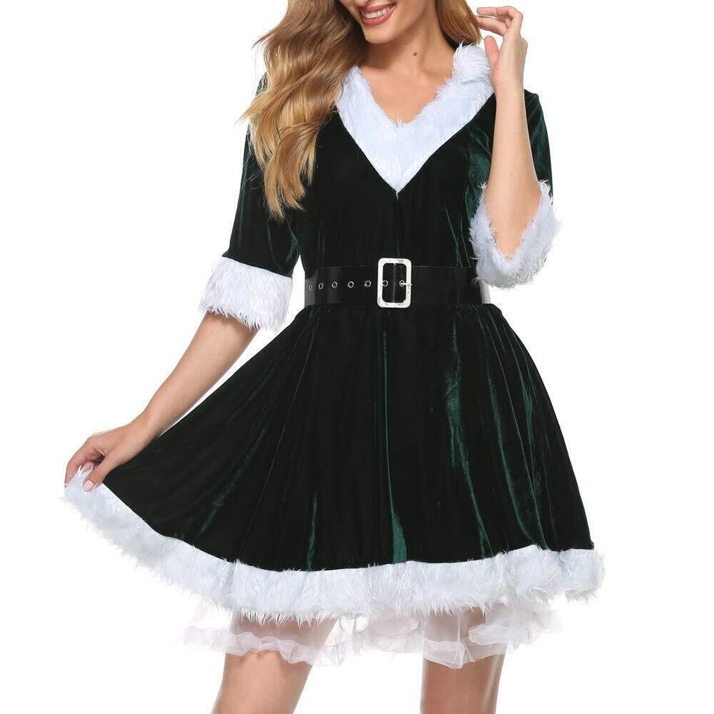 1186 Mrs. Claus Santa Costume Hoodie Christmas Dress Sexy Lady Cosplay Suit